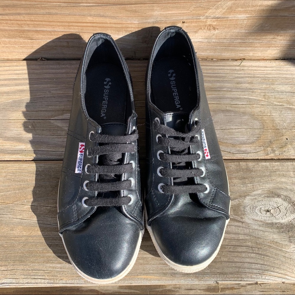 Superga black low cut sneakers